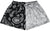 Women's Split  Paisley Shorts - Black/Silver/White